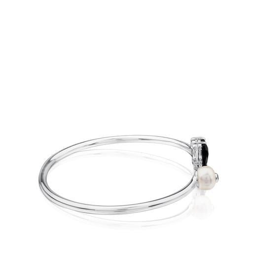 Silver Erma Bracelet with Onyx, Pearl and Spinel | TOUS