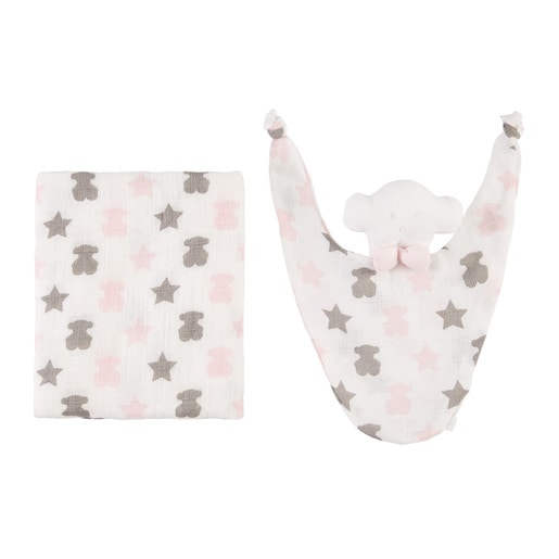 Set de muselina i dou-dou Muse Star Rosa/Gris