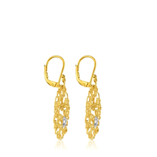 Aretes de oro con diamantes Milosos