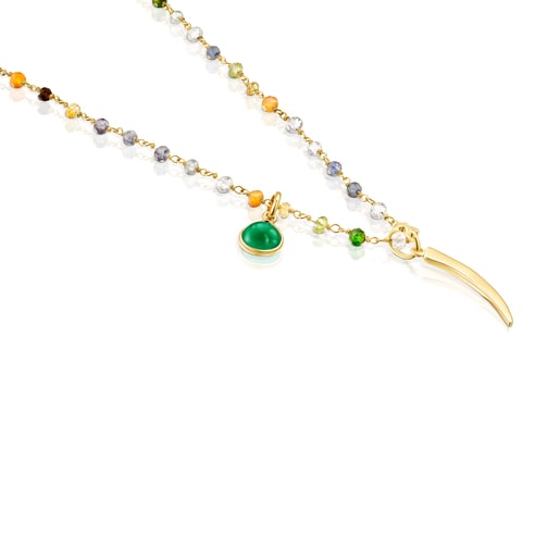 Silver Vermeil TOUS Good Vibes cornucopia Necklace with Gemstones