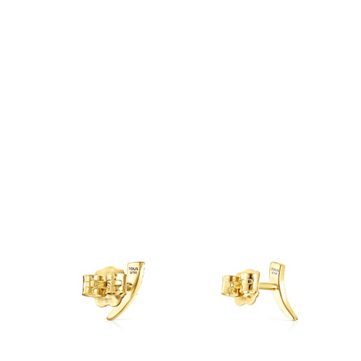 Aretes TOUS Good Vibes mini cuerno de oro y diamantes