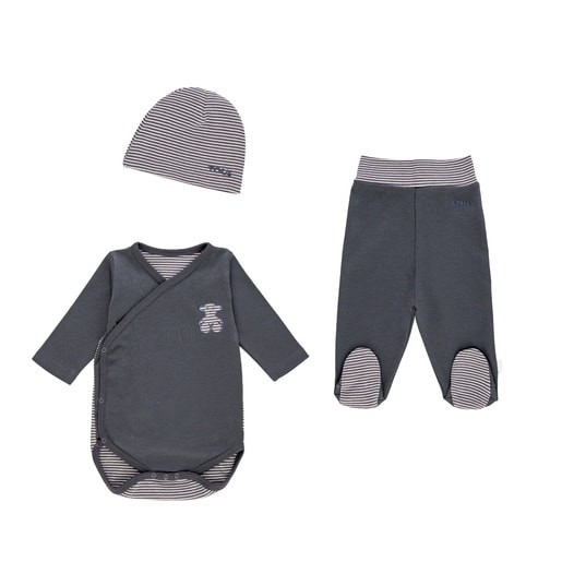 Bear newborn set in grey