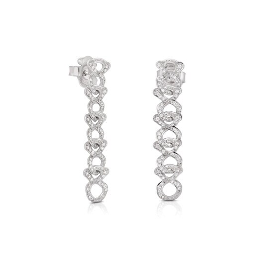 White Gold Infinit Earrings with Diamond