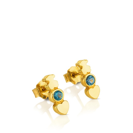 Gold View Earrings with Topaz