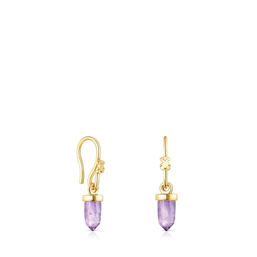 Silver Vermeil TOUS Good Vibes Earrings with Amethyst